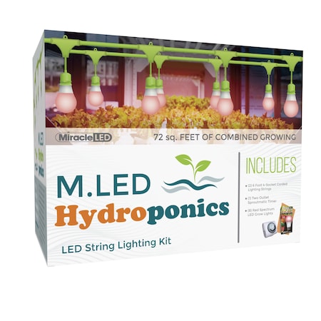 Miracle Led Hydroponics 4-Socket LED Red Spectrum Grow Kit, 2PK 603788